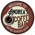 thumbnail image 1 of Andrea's Coffee Bar Round Metal Sign Kitchen Room Wall Decor 100140041083, 1 of 1