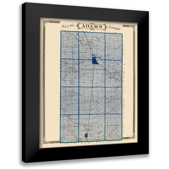 Andreas 12x14 Black Modern Framed Museum Art Print Titled - Adams Indiana Landowner - Andreas 1876