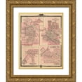 thumbnail image 1 of Andreas 12x14 Gold Ornate Wood Framed with Double Matting Museum Art Print Titled - Cedar Falls, Waterloo Iowa - Andreas 1874, 1 of 4