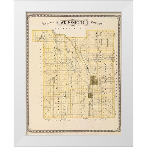 Andreas 15x18 White Modern Wood Framed Museum Art Print Titled - St Joseph Indiana - Andreas 1876