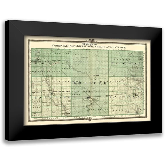 Andreas 24x17 Black Modern Framed Museum Art Print Titled - Palo Alto Iowa Landowner - Andreas 1874