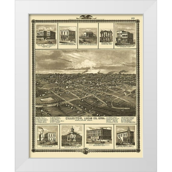 Andreas 26x32 White Modern Wood Framed Museum Art Print Titled - Chariton Iowa - Andreas 1875