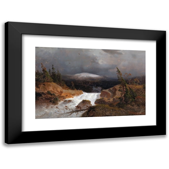 Andreas Achenbach 18x13 Black Modern Framed Museum Art Print Titled - Norwegian Mountain Landscape