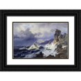 thumbnail image 1 of Andreas Achenbach 24x17 Black Ornate Framed Double Matted Museum Art Print Titled: Storm at Sea off the Norwegian Coast (1837), 1 of 5