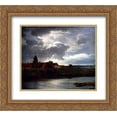 thumbnail image 1 of Andreas Achenbach 2x Matted 24x20 Gold Ornate Framed Art Print 'Landschaft mit Fluss', 1 of 2