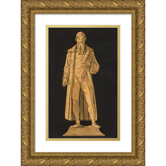 Andreas Flinch 11x14 Gold Ornate Wood Frame and Double Matted Museum Art Print Titled - Johannes Guttenberg (1812 - 1871)