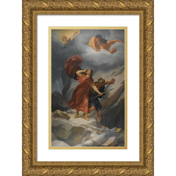 Andreas Groll 13x18 Gold Ornate Wood Frame and Double Matted Museum Art Print Titled - Dido and Aeneas