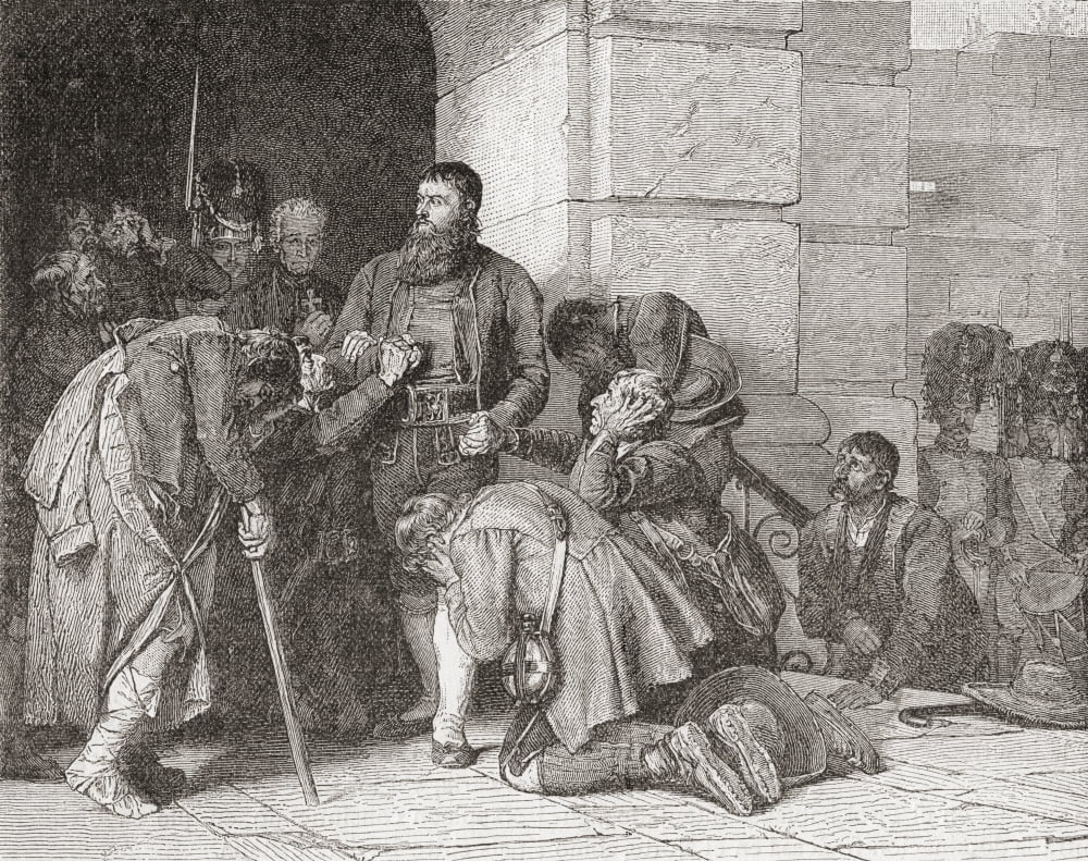Andreas Hofer Just Before His Execution Andreas Hofer 1767 Canvas Art - Ken Welsh Design Pics (34 x 26)