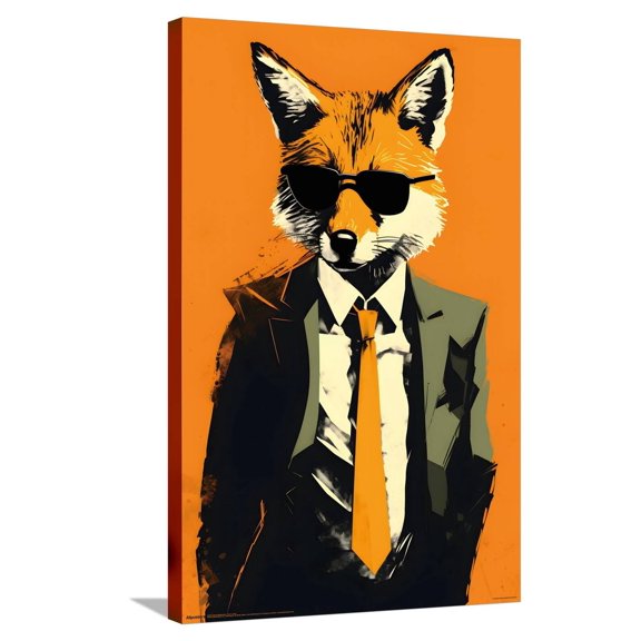 Andreas Magnusson - Fox In a Suit Canvas Wall Poster, 22.375" x 34"