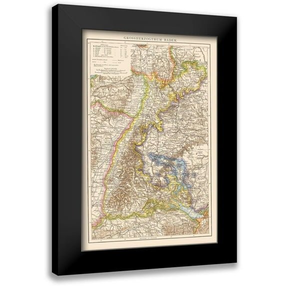 Andree 17x24 Black Modern Framed Museum Art Print Titled - Grand Duchy of Baden Germany - Andree 1895