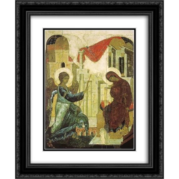Andrei Rublev 2x Matted 20x24 Black Ornate Framed Art Print 'Annunciation'