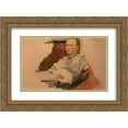 thumbnail image 1 of Andrei Ryabushkin 2x Matted 24x20 Gold Ornate Framed Art Print 'Woman in Novgorod Peasant Dress', 1 of 2