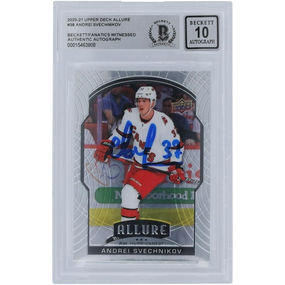 Andrei Svechnikov Carolina Hurricanes Autographed 2020-21 Upper Deck Allure #38 Beckett Fanatics Witnessed Authenticated 10 Card - Fanatics Authentic Certified