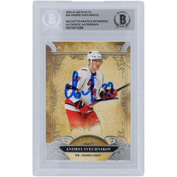Andrei Svechnikov Carolina Hurricanes Autographed 2020-21 Upper Deck Artifacts #34 Beckett Fanatics Witnessed Authenticated Card - Fanatics Authentic Certified