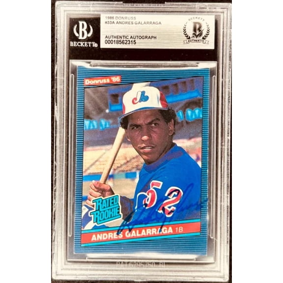 Andres Galarraga autographed Expos 1986 Donruss Rookie Card BAS
