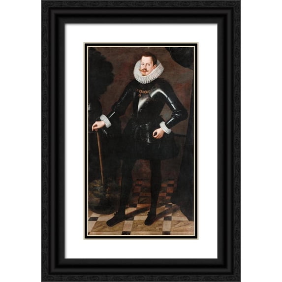 Andres Lopez Polanco 12x18 Black Ornate Wood Framed Double Matted Museum Art Print Titled - Philip III of Spain (1578 - 1621)