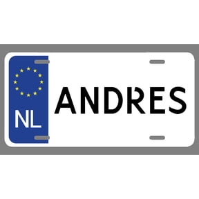 Andres Name Euro Style License Plate Tag Vanity Novelty Metal | UV Printed Metal | 6-Inches By 12-Inches | Car Truck RV Trailer Wall Shop Man Cave | NP983