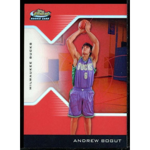 Andrew Bogut Rookie Card 2004-05 Finest Refractors Red #191