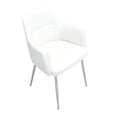 thumbnail image 1 of Andrew Contemporary Dining/Accent Chair in Chrome and White Faux Leather by LumiSource - Set of 2, 1 of 6