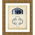 thumbnail image 1 of Andrew Cook George 20x24 Gold Ornate Wood Framed with Double Matting Museum Art Print Titled - Architectural Blueprint IV, 1 of 4