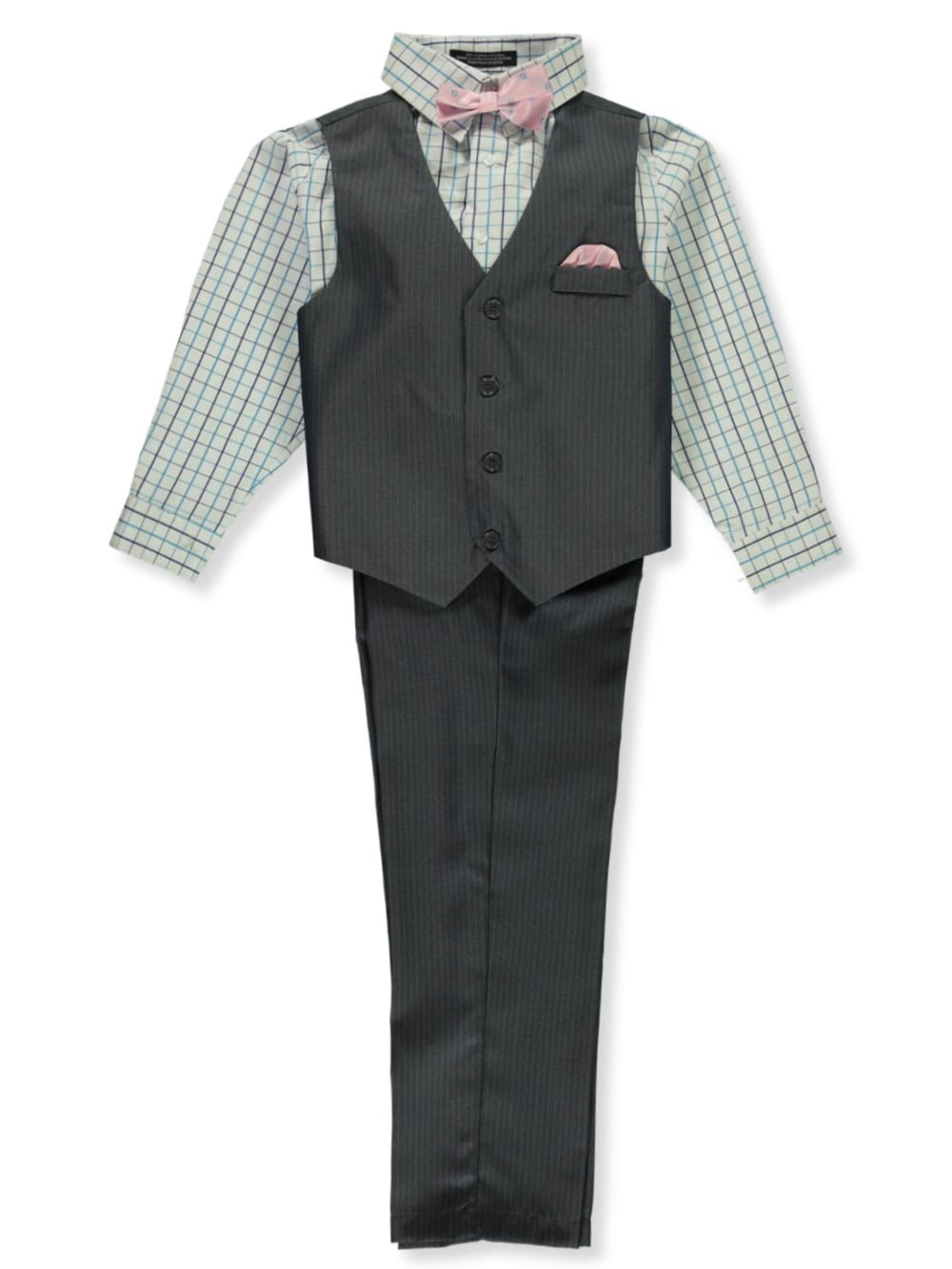 Andrew Fezza Boys' 4Piece Vest Set Outfit gray, 4t (Toddler