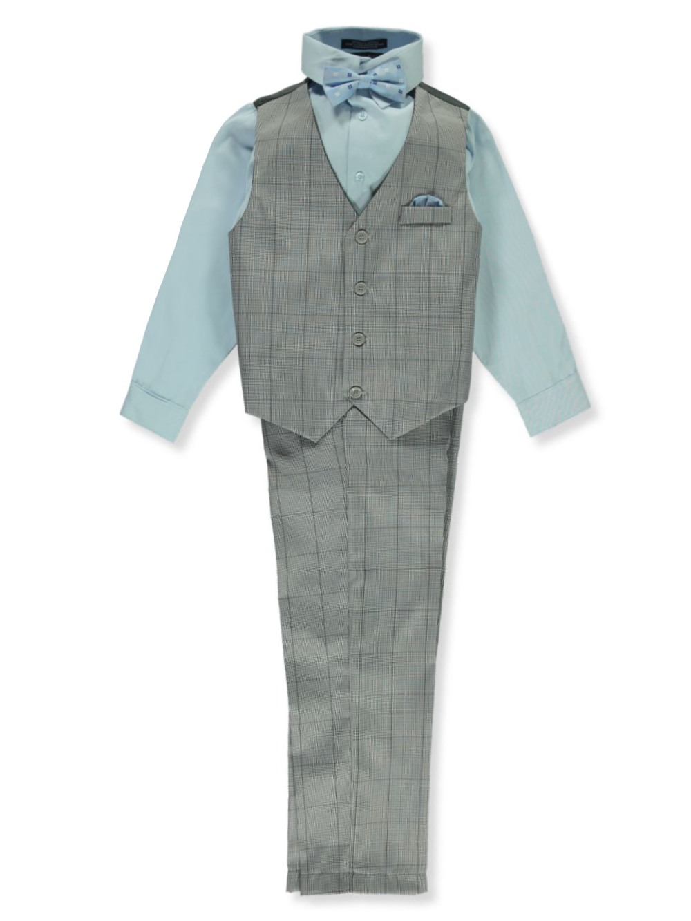 Andrew Fezza Boys' 4Piece Vest Set Outfit gray, 5 (Little Boys