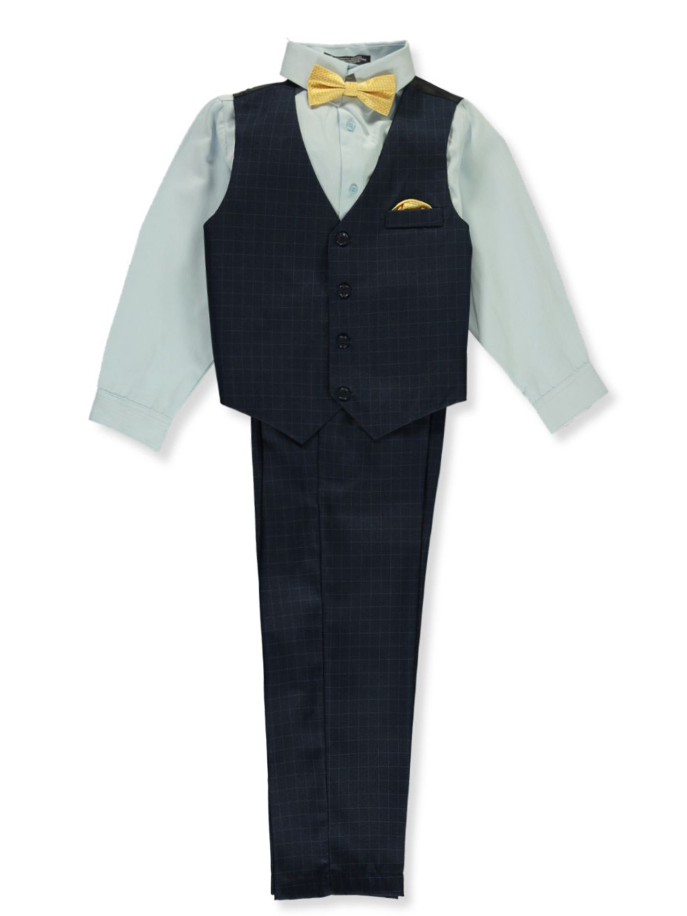 Andrew Fezza Boys' 4Piece Vest Set Outfit navy, 4t (Toddler