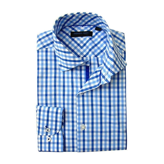 Andrew Fezza Men's 70068 Slim Fit Comfort Flex Collar Dress Shirt - 16.5