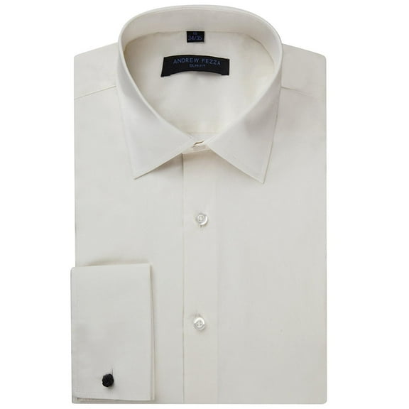 Andrew Fezza Men's Flex Collar Slim Fit French Cuff Solid Dress Shirt - Colors