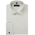 thumbnail image 1 of Andrew Fezza Men's Slim Fit French Cuff Solid Cotton Dress Shirt - Cream - 18.5 4-5, 1 of 2