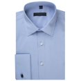 thumbnail image 1 of Andrew Fezza Men's Slim Fit French Cuff Solid Cotton Dress Shirt - Light Blue - 17.5 2-3, 1 of 2