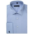 thumbnail image 1 of Andrew Fezza Men's Slim Fit French Cuff Solid Cotton Dress Shirt - Light Blue - 17.5 6-7, 1 of 2