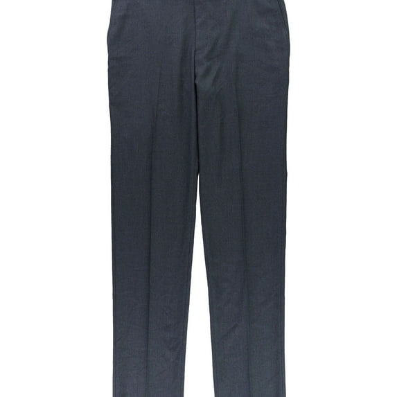 Andrew Fezza Mens Solid Heather Dress Pants Slacks, Grey, 35W x UnfinishedL