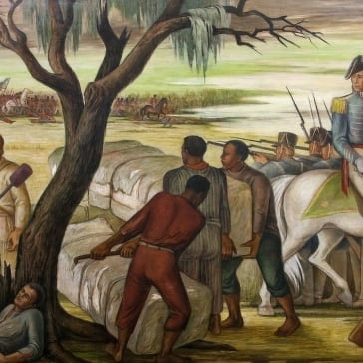 Andrew Jackson at the Battle of New Orleans, January 8, 1814, mural by