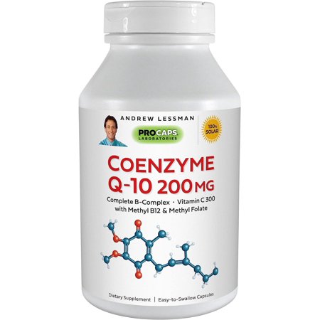 Andrew Lessman Coenzyme Q-10 200 mg 60 Capsules - Essential for Energy Production and Optimum Key Organ Function, Anti-Oxidant Support, Depleted by Aging, Plus B-Complex. Easy to Swallo