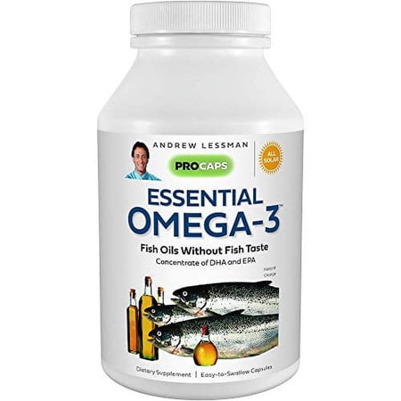 Andrew Lessman Essential Omega-3 Orange - 180 Softgels - Ultra-Pure, High Potency Omega-3 Oils. High DHA, No Stomach Upset, No Contaminants, No Mercury. Small Easy to Swallow Softgels