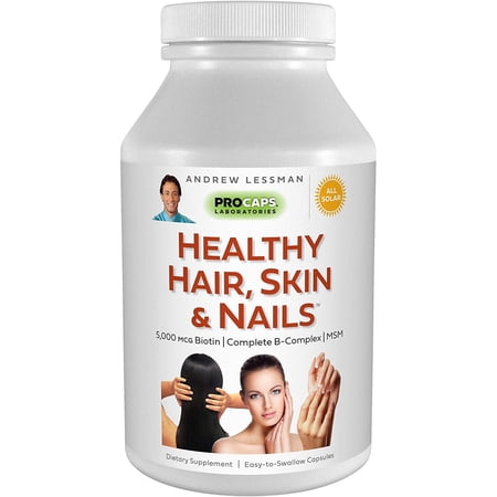 Andrew Lessman Healthy Hair, Skin & Nails 240 Capsules – 5000 mcg High Bioactivity Biotin, MSM, Full B-Complex Promotes Beautiful Hair, Skin and Strong Nails - No Additives. Easy to Swallow Capsules