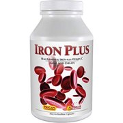 Andrew Lessman Iron Plus 90 Capsules - 18mg Iron, 100% Pure Amino Acid Chelated Iron (Glycinate & Aspartate), Plus Vitamin C for Increased Absorption, Small, Easy to Swallow Capsules, N
