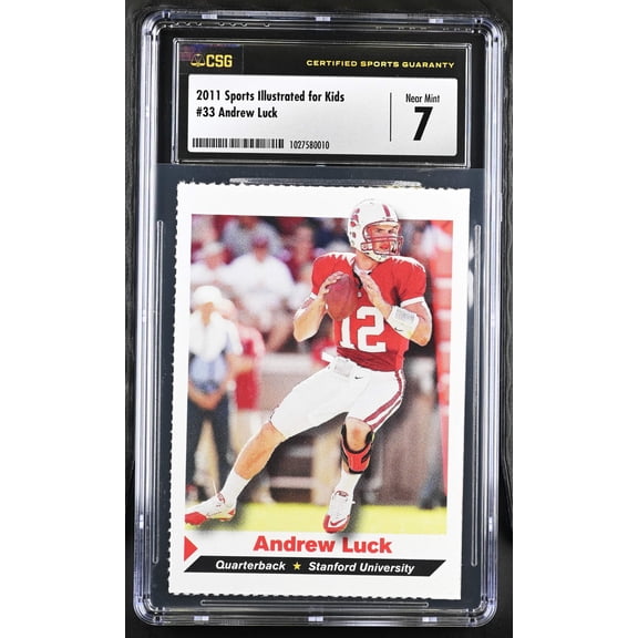 Andrew Luck Stanford Cardinal 2011 Sports Illustrated for Kids Rookie Card CSG graded 7 NrMt