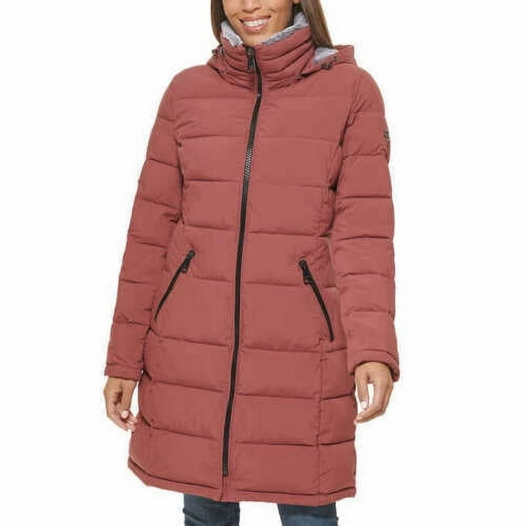 Andrew Marc Women s Long Stretch Parka Jacket Terra Rose Medium Walmart