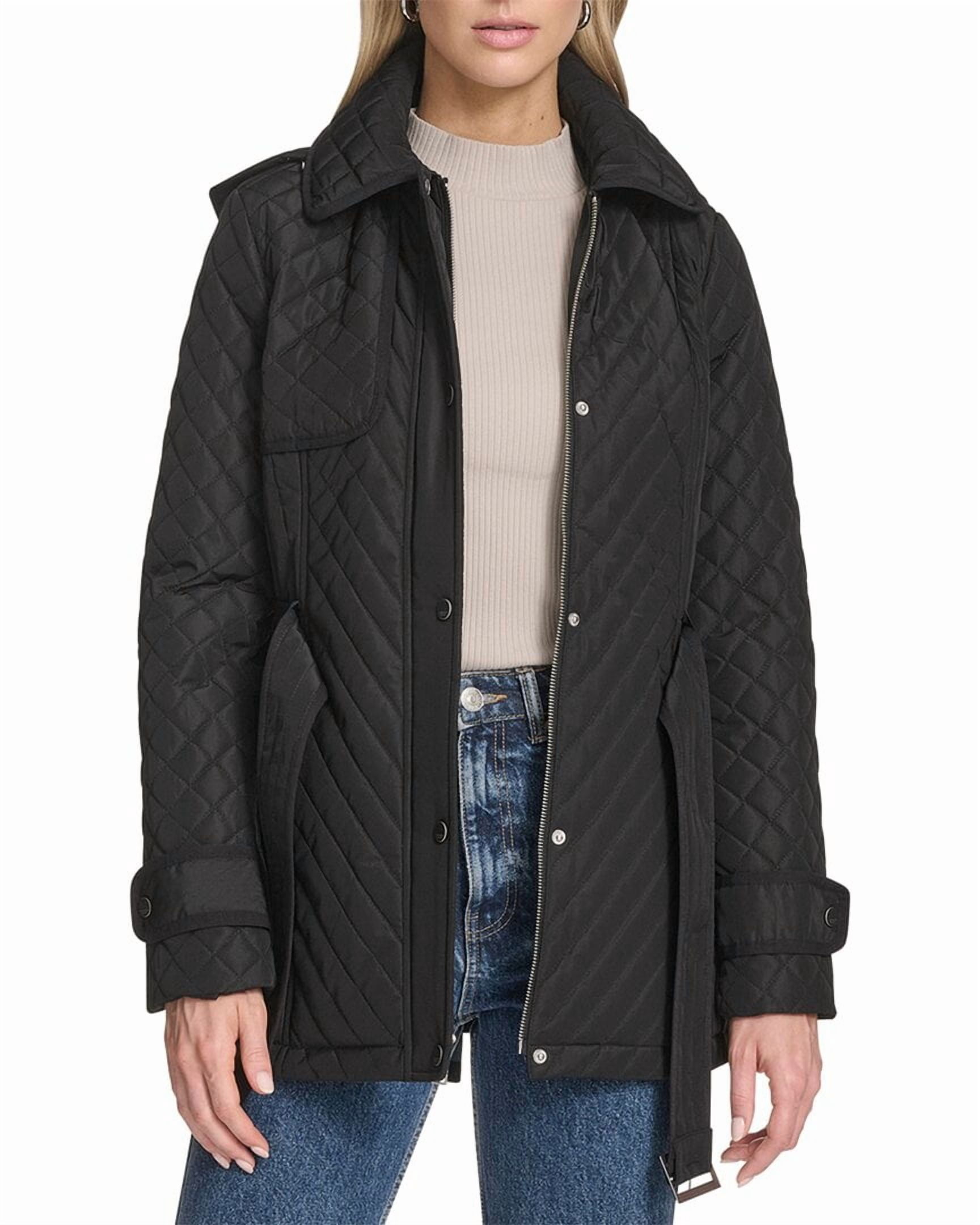 Trench En Cuir Andrew Marc Avec Col En Raton Laveur Amovible - Taille M, Occasion