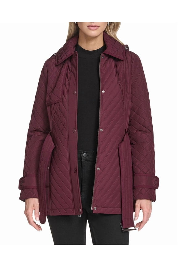 womens  Brinklee Belted Trench Coat, s, Purple