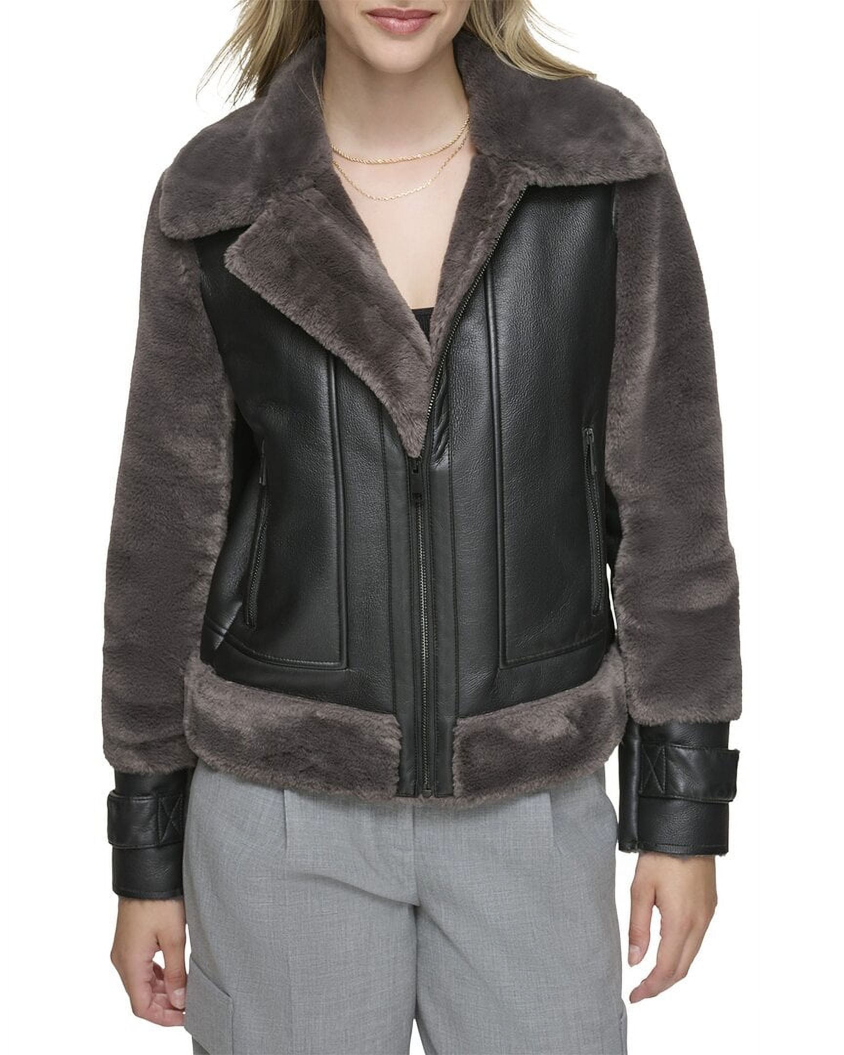 Andrew Marc womens Marc New York Vellica Pebbled Shearling Coat S Brown Walmart