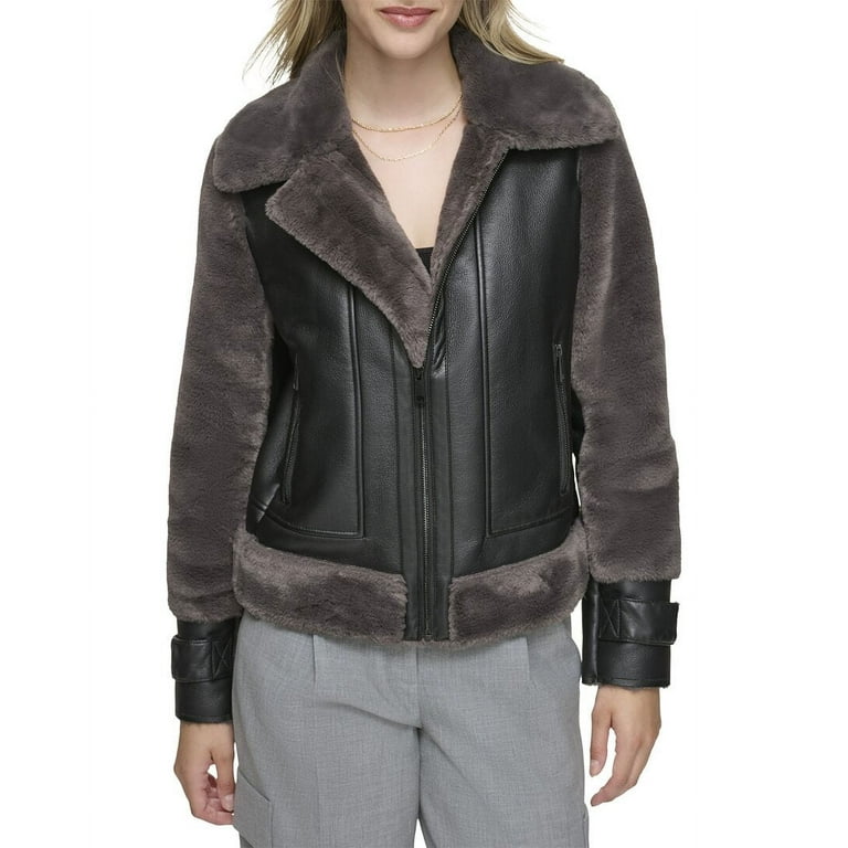 Andrew Marc womens Marc New York Vellica Pebbled Shearling Coat S Brown Walmart