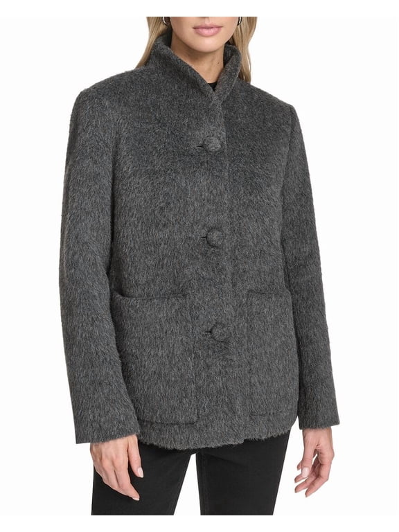 womens Piper Button Front Wool-Blend Jacket, s, Grey