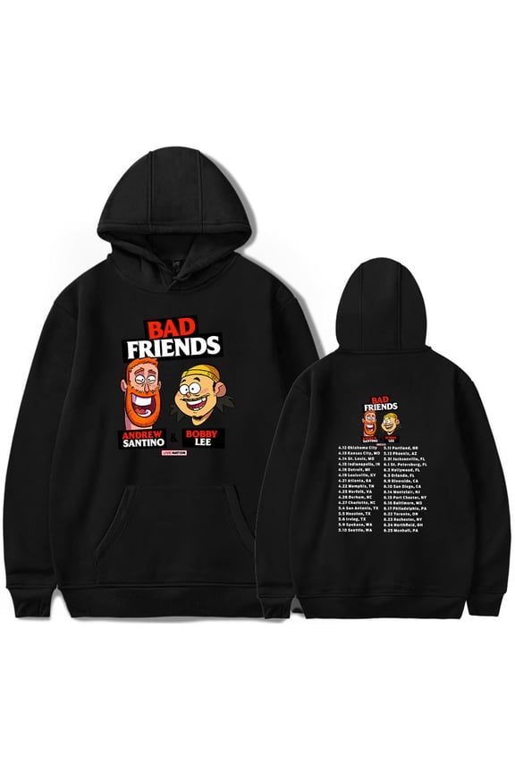 Andrew Santino Bad Friend Merch Hoodie Unisex Long Sleeve Sweatshirt xxs
