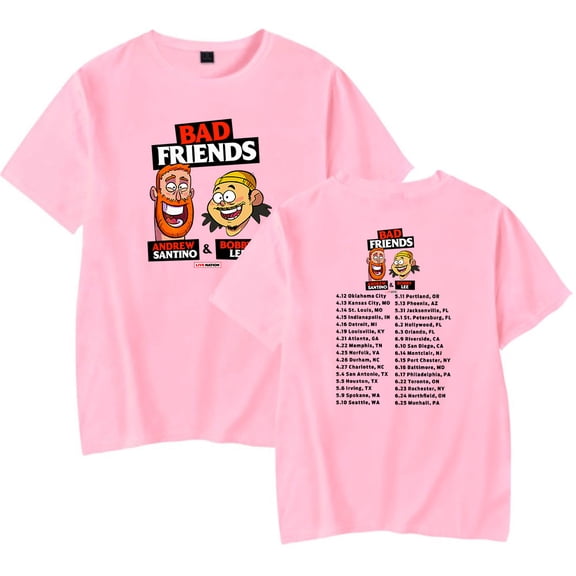Andrew Santino Bad Friends Tour Merch T-Shirt Women/Men Unisex Summer Short Sleeve Tshirt Tee Hiphop Streetwear Top