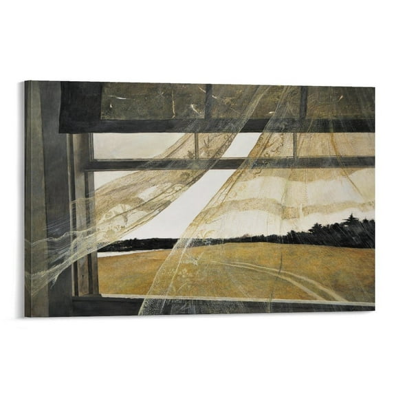Andrew Wyeth Painting Wind From The Sea Poster Painting On Canvas Wall Art Poster Scroll Picture Print Living Room Walls Decor Home Posters 12x18inch(30x45cm)
