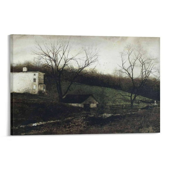 Andrew Wyeth Print Painting Evening At Kuerners Canvas Art Poster and Wall Art Picture Print Modern Family bedroom Decor Posters 16x24inch(40x60cm)