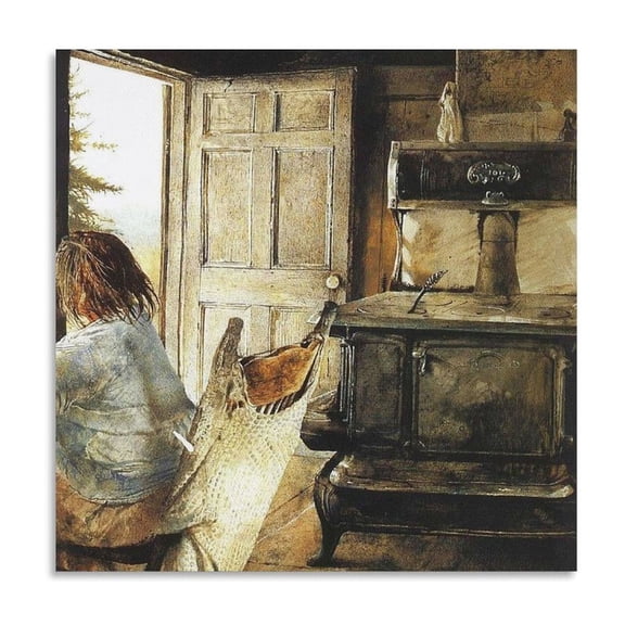 Andrew Wyeth The Wood Stove Painting Art Poster Gifts Canvas Painting Poster Wall Art Decorative Picture Prints Modern Decor 24x24inch(60x60cm)